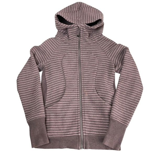 lululemon Scuba Hoodie *Classic Cotton Fleece Parallel Stripe Misty Merlot - Picture 15 of 16